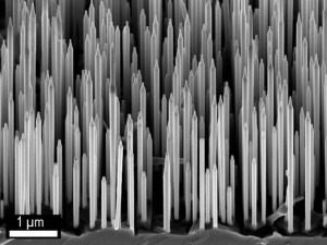  Elektronmikroskopi-bilde av wurtzite GaAs / AlGaAs nanotråder. 