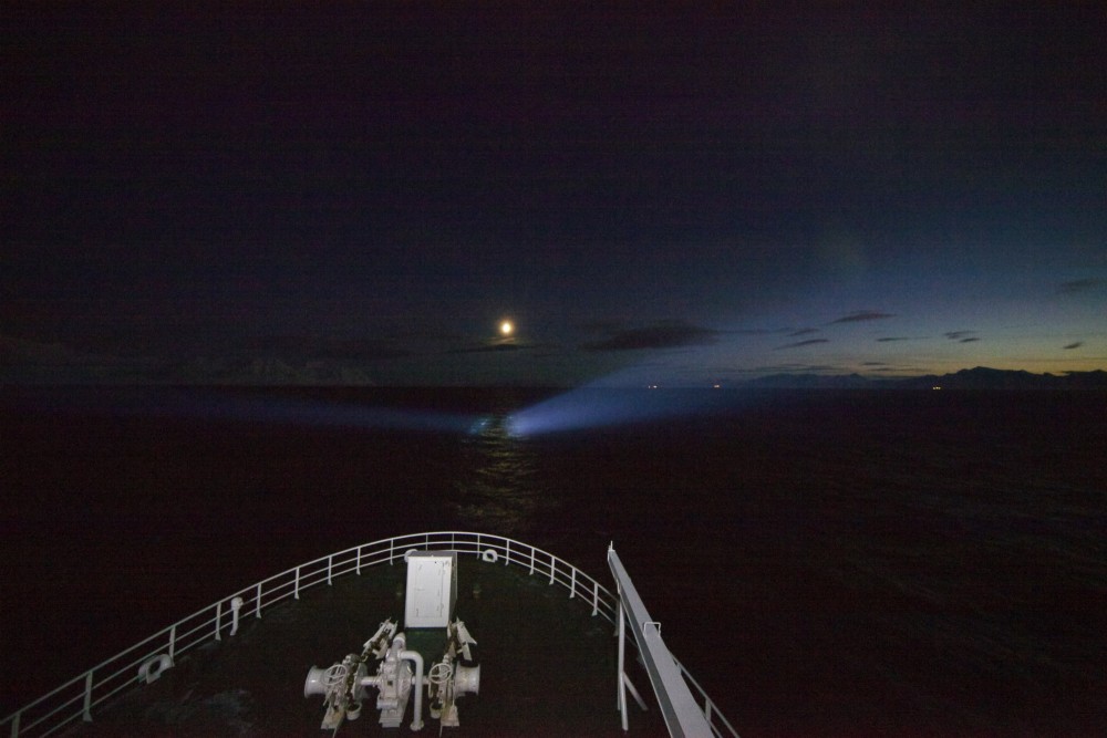 Even the light of the moon. or the light from the ship, is enough to affect the creatures living in polar waters. Photo: Geir Johnsen, NTNU/UNIS