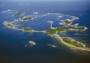 An overview of the 1 km2 Forsmark Biotest Enclosure, off the Swedish coast in the Baltic Sea. Photo: Göran Hansson