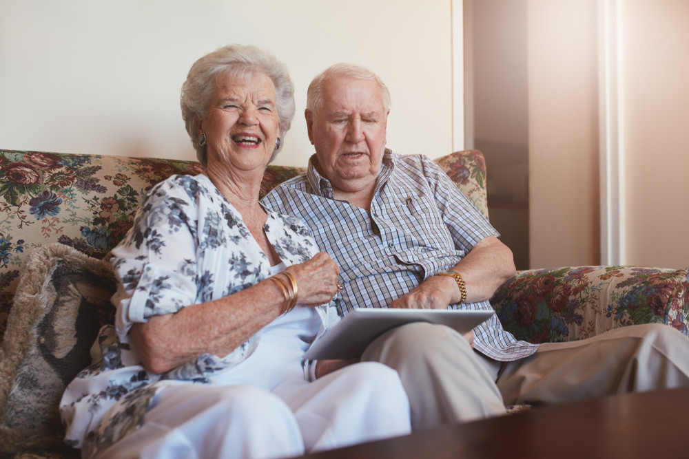 The elderly are eagerly embracing tablets as a communication tool, as when they Skype with far-flung family members. Photo: Thinkstock
