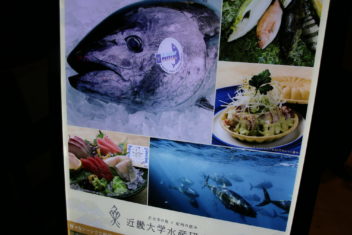 The menu from the Kindai University restaurant in Tokyo's posh Ginza district. Every farmed Bluefin tuna from the university is shipped with the seal that can be seen in the photo on the upper left. Photo: Anne Sliper Midling