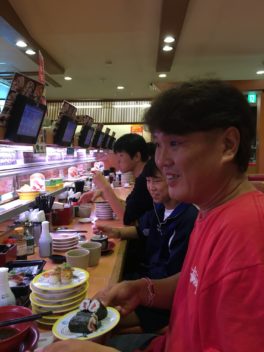 Sushi is served everywhere in Japan, from fine restaurants to conveyer-belt sushi restaurants, called kaiten-zushi in Japanese. Photo: Nancy Bazilchuk