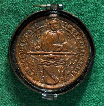 This seal was attached to a letter of indulgence issued to Erik Walkendorf. Photo: National Archives, Oslo