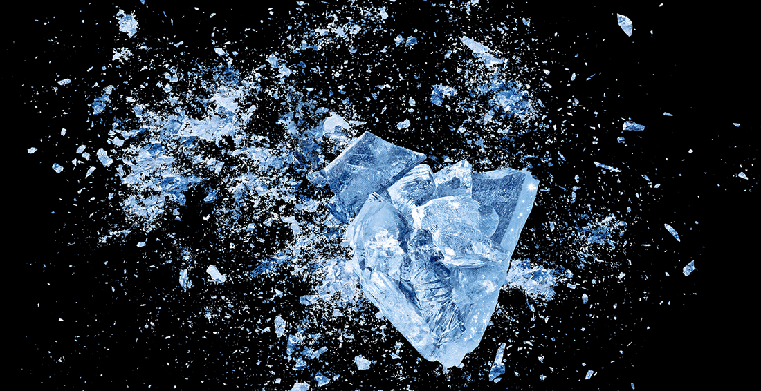 Crushing ice to save platforms