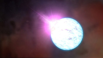 An artist's rendering of an outburst on an ultra-magnetic neutron star, also called a magnetar. Illustration: NASA's Goddard Space Flight Center