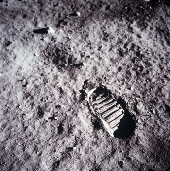 The Apollo astronauts left many bootprints on the Moon. Now they hope the nations of the world will send others to follow in their footsteps. Photo: NASA