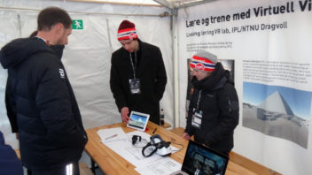 Norwegian Crown Prince Haakon tried out the mathematics app during the Ski Jumping World Cup in Trondheim in March. Photo: Experts in Teamwork