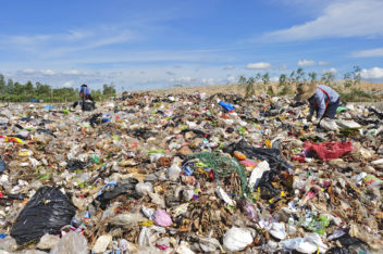 Garbage dump in Thailand illustrating plastic trash problem.