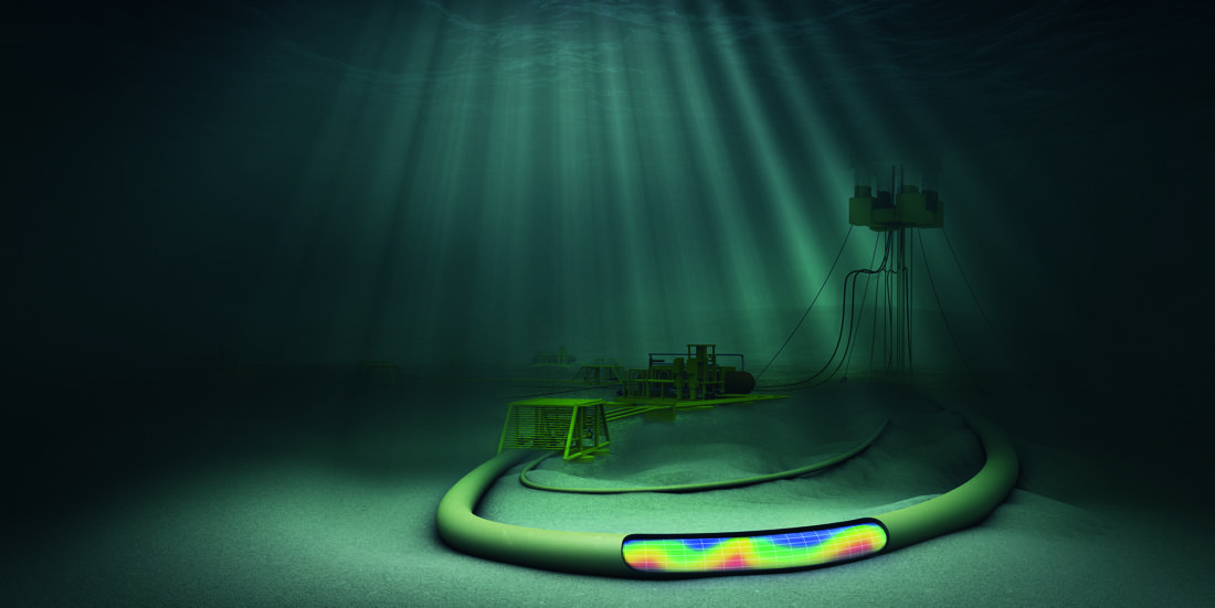 Artist's impression of subsea oil and gas installation