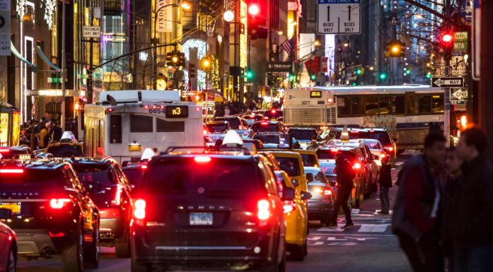 Traffic jam on Fifth avenue in New York City