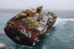 Tipping container ship