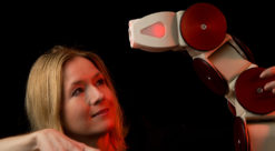 Kristin Pettersen with snake robot
