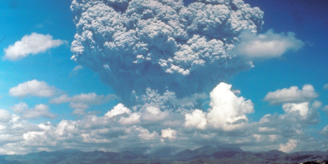 Mt Pinatubo erupting in 1991
