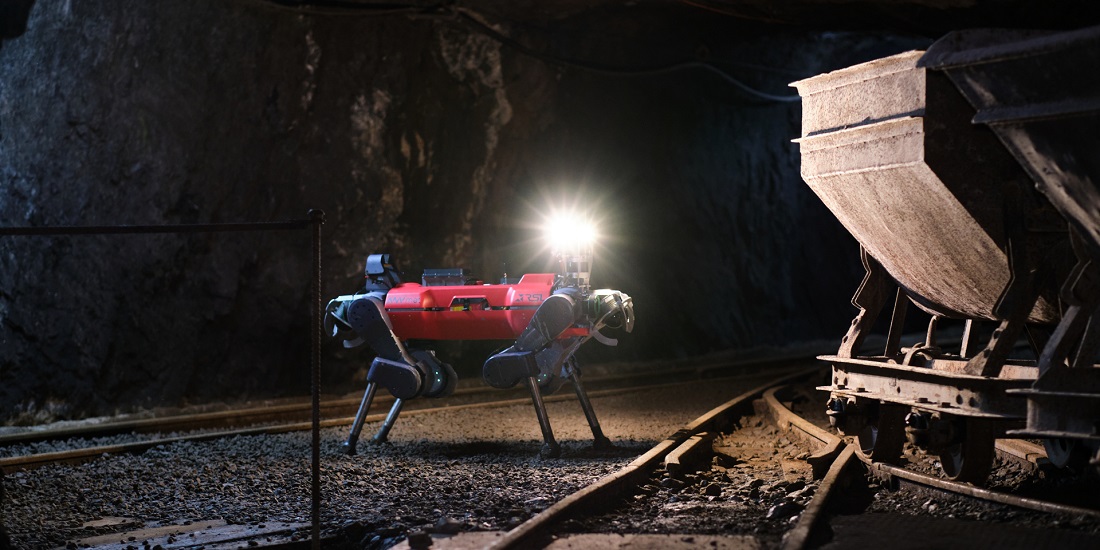 robot in mine tunnel