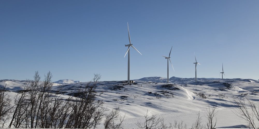 Wind turbines in a wind farm
