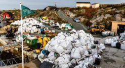 Plastic waste piled up at Mausund feltstasjon