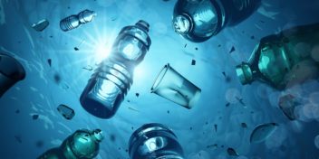 Illustration photo of plastic bottles in water