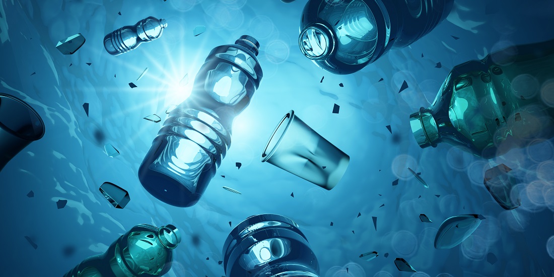 Illustration photo of plastic bottles in water