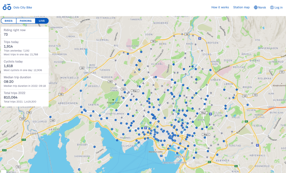 Oslo City Bike map