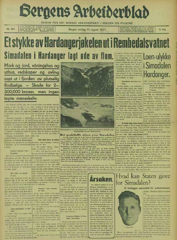 Frontpage of old newspaper