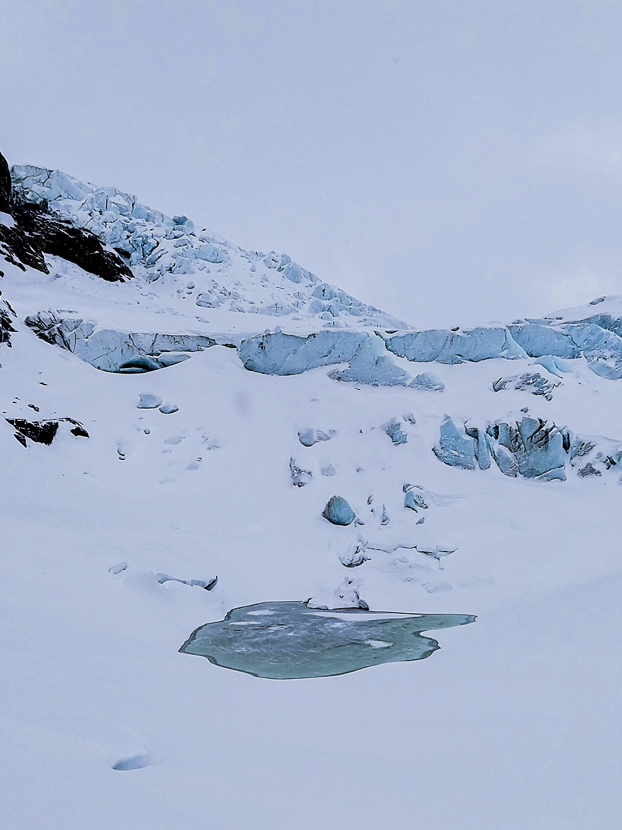 Glacial lake in winter