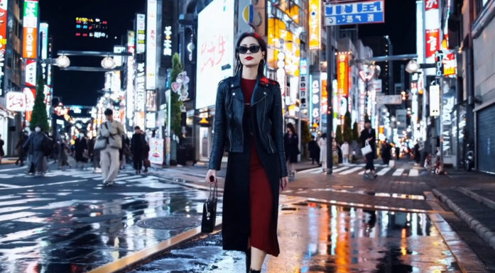 AI generated image of a woman in Tokyo