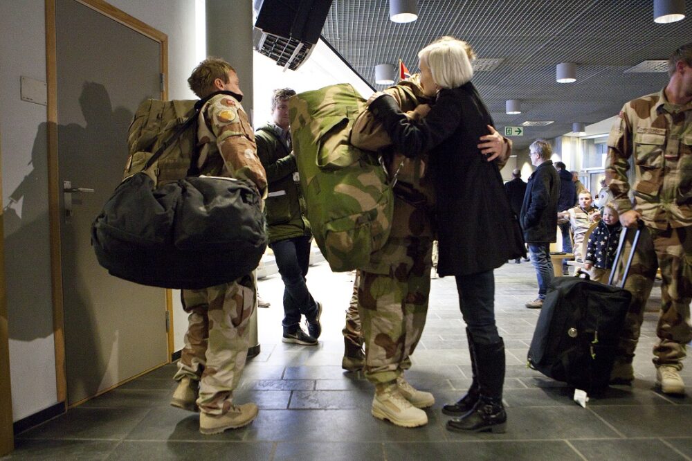 Afghanistan soldiers return home to Gardermoen. 