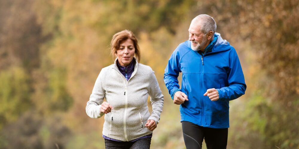Older people exercising.