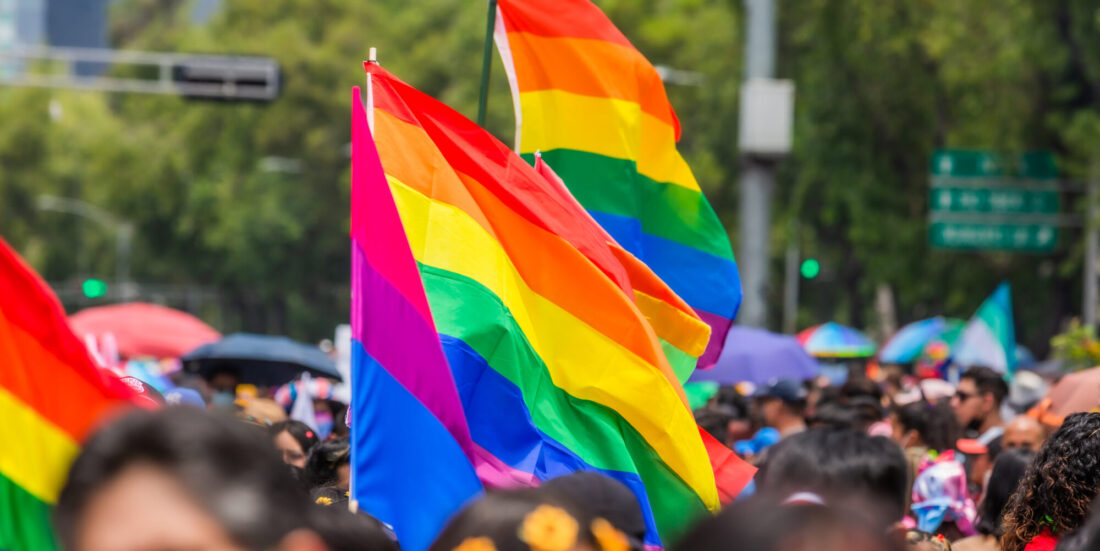 People in a pride parade