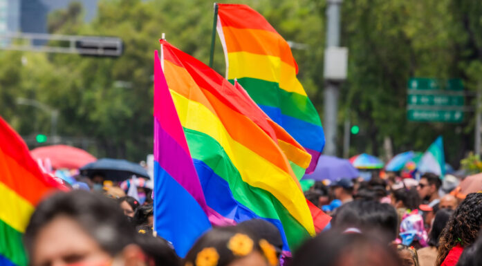 People in a pride parade
