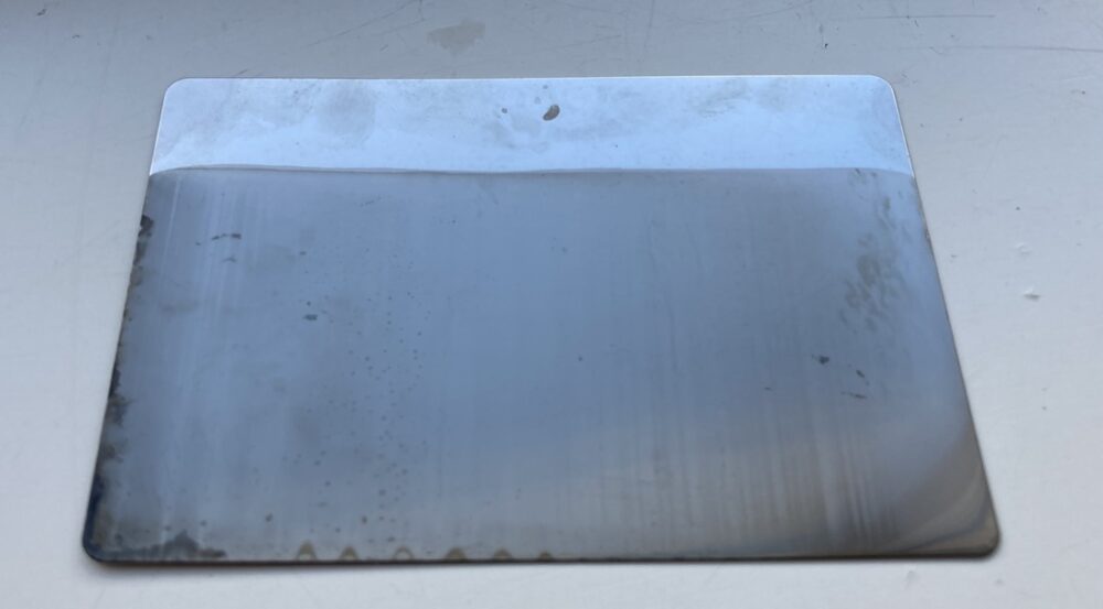 A plate with nickel coating. 