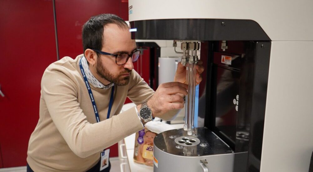 Researcher Roberto Mennitto and the newly purchased equipment for advanced water testing.