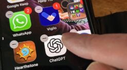 Photo of smart phone with an icon for ChatGPT