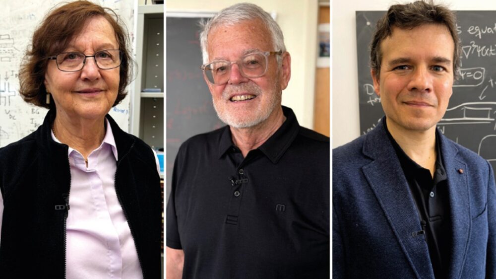 The 2026 Kavli Prize in Nanoscience winners Eva Y. Andrei, Allan H. MacDonald and Pablo Jarillo-Herrero. Photo.