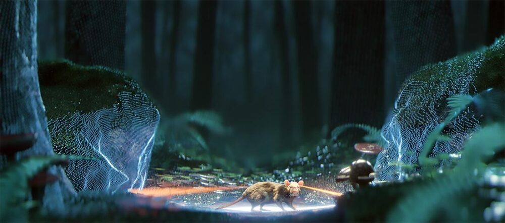 Rat exploring. Illustration.